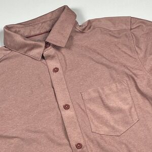 Western Rise Limitless Merino Button Down Shirt Mens Small Dusty Rose Pink LS